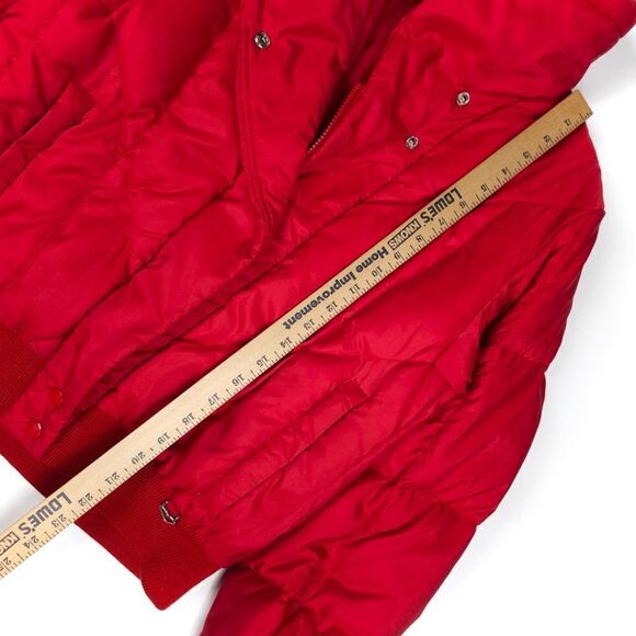 OBERMEYER Snowbird Down Quilted Shawl Collar Ski Puffer Jacket Red Snow Gorpcore - Picture 4 of 7